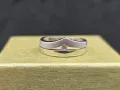 Пръстен бяло злато 750, диамант брилянт 0.10кт. Размер 17мм., снимка 5