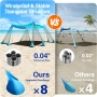 3x3м Плажна тента/ шатра за 8 човека, UPF 50+, 8 торби за пясък, Синя, Rhino Valley, снимка 3