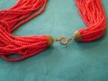 Старо Красиво Червено -стъклена Мъниста колие, снимка 3
