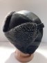 Телешка кожена шапка ушанка-калпак мъжки модел лукс-51, снимка 6