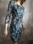 Rinascimento S- Елегантна  италианска рокля от стегнат тюл с флорален принт , снимка 7
