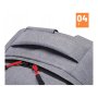Раница за лаптоп Onyx, 43x30x15 см, 15,6 инча, Водоустойчива, Сива, размери 43x30x14 cm, снимка 7