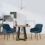 vidaXL Трапезни столове, 2 бр, сини, кадифе, снимка 2