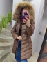 Дълго зимно яке с естествен косъм бежово, снимка 4