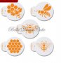 5 бр пчела пчелна пита шаблона шаблони стенсили спрей за мъфини кафе торта украса сладки , снимка 1