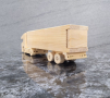  Декоративно дървено камионче с ремарке, снимка 3