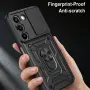 За Realme C100 5G / C83 5G Удароустойчив TPU PC Калъф с Въртяща Стойка, Плъзгащо Капаче за Камерата , снимка 12