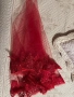 Воал за къна вечер - червен тюл с дантела и пайети, снимка 2