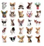 50 бр чихуахуа кучета куче самозалепващи лепенки стикери за украса декор картонена торта, снимка 3