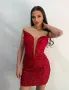 Стилна червена дамска рокля , снимка 1
