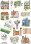 Скрапбук стикери за декорация планер къщи house cottage самозалепващ лист А5, снимка 1 - Други - 37773759