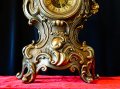 Бронзов механичен каминен часовник,барок. , снимка 2