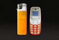 Мини телефон, BM10, с промяна на гласа, малък телефон, L8Star BM10, Nokia 3310 Нокия, оранжев, снимка 2