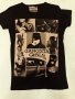 Гъзарска тениска черна с принт GANGSTA-GIRLS и мадами-гангстери.Изчистен черен гръб. , снимка 2