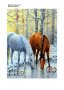 Диамантен гоблен Два коня на водопой, снимка 1 - Гоблени - 35551353