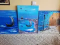Три големи морски авторски картини на обща цена 150 евро трите , снимка 2
