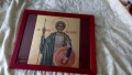 Икона на Свети вкм. Мина, репродукция с дървена рамка и стъкло, снимка 4