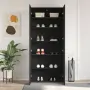 vidaXL Шкаф за обувки 80 x 35.5 x 180 см Инженерна дървесина Черно, снимка 4