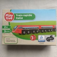 Дървена Детска играчка  влак с магнитно захващане, снимка 1 - Образователни игри - 40619100