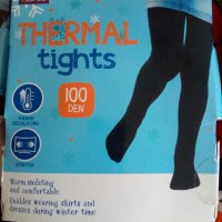 Thermal tights Нови термочорапогащи син, черен тъмнорозов - 100 DEN  ръст- 116-122, снимка 1 - Чорапи - 35462483
