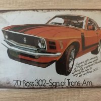 Винтиж метални плакети Mustang Boss 302, Martini, Esso,Agip, снимка 5 - Други - 30294823
