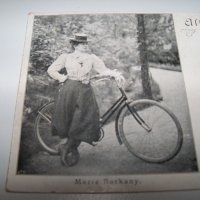 Стара немска пощенска картичка с Marie Barkany с велосипед, снимка 4 - Други ценни предмети - 36868310