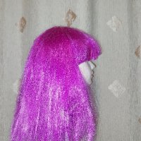 Цикламова перука от изкуствен косъм за парти , снимка 1 - Аксесоари за коса - 42899741