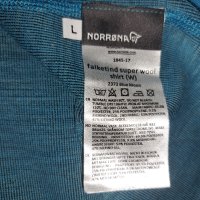 Norrona falketind super wool shirt Longsleeve (L) дамска спортна блуза, снимка 6 - Спортни екипи - 42240733