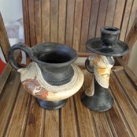 Ретро комплект- Керамика/ кожа, снимка 3 - Антикварни и старинни предмети - 31744005