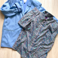 Сако в наситен син цвят H&M & дамска вталена риза Liberty London , снимка 5 - Сака - 44808829