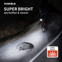 TOWILD CL1200 Велосипедни светлини за нощно каране,1200 лумена ярък велосипеден фар,, снимка 3 - Аксесоари за велосипеди - 42825493