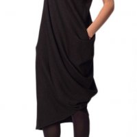 Асиметрична рокля /черно трико/, снимка 1 - Рокли - 31967912
