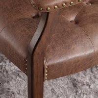 Висококачествен винтидж стол тип кресло SY-1533-DK, снимка 3 - Столове - 36808237