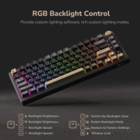 Нова RK M75 Игрова Механична RGB Клавиатура Безжична OLED Бутон, снимка 4 - Клавиатури и мишки - 44583411