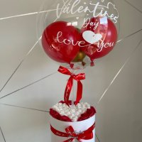 Балон с послание в кутия с рози- подарък за Свети Валентин , снимка 2 - Други стоки за дома - 33221506