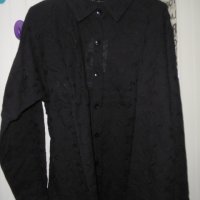 черни памучни ризи с бродерия, снимка 5 - Ризи - 40534280