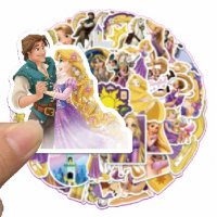 Рапунцел Rapunzel 50 бр самозалепващи лепенки стикери за украса декор картонена торта и др парти, снимка 4 - Други - 36887844