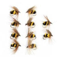 Суха муха 10 броя земна пчела     за клен, костур, щука и други, снимка 3 - Стръв и захранки - 38771783