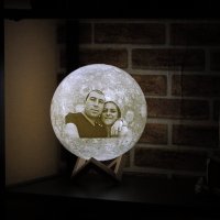 Лунна лампа със снимка и текст - 4 размера/ 3 или 16 цвята на светлината , снимка 9 - Арт сувенири - 35561134