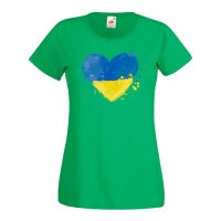 Дамска Тениска Украйна Love Ukraine ,спрете войната,подкрепям Укркайна,, снимка 2 - Тениски - 37213030