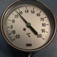 биметален термометър Wika ф100mm, -20+100°C, снимка 2 - Резервни части за машини - 34452528