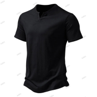 Мъжка едноцветна лятна тениска с къс ръкав, 4цвята , снимка 2 - Тениски - 44776441