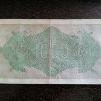 Райх банкнота - Германия - 1000 марки | 1922г., снимка 2 - Нумизматика и бонистика - 29365691