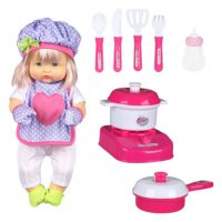 Кукла - готвач за момиче с аксесоари и звук, снимка 1 - Кукли - 29987868