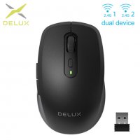 Мишка Безжична Delux M519GD 1600dpi 6btns Черна Wireless Optical Mouse, снимка 2 - Клавиатури и мишки - 39065035