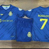 Роналдо синьо Ал Насър 2023 Екип + калци ново Ronaldo al Nassr, снимка 1 - Футбол - 39504787