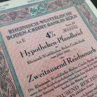 Райх облигация | 2000 марки | Реинско-Вестфалска кредитна банка | 1942г., снимка 6 - Други ценни предмети - 29135464
