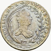 Монета Австрия 20 Кройцера 1763 г  Мария Терезия , снимка 2 - Нумизматика и бонистика - 39722578