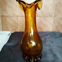 стъклена ваза арт деко, снимка 1 - Антикварни и старинни предмети - 30419016