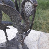 Бронзова статуетка на птици жерави, снимка 1 - Декорация за дома - 30147047